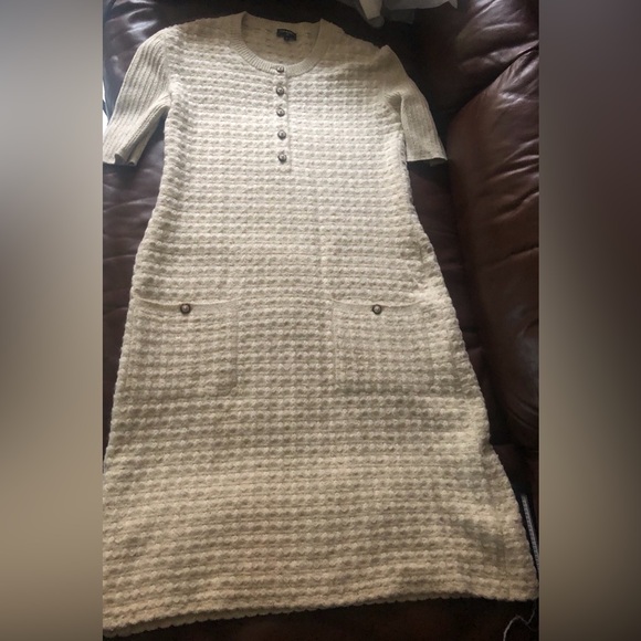 ❌SOLD EBAY❌Chanel 2017 Prefall Cosmopolite Collect Beige Midi Shit Dress Fr42 - Picture 11 of 13
